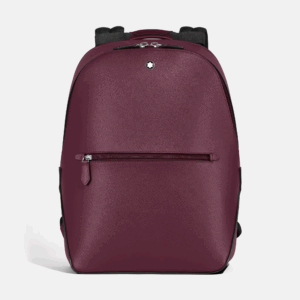 Zaino Piccolo Sartorial Cassis Montblanc visto frontalmente, in pelle con texture Saffiano