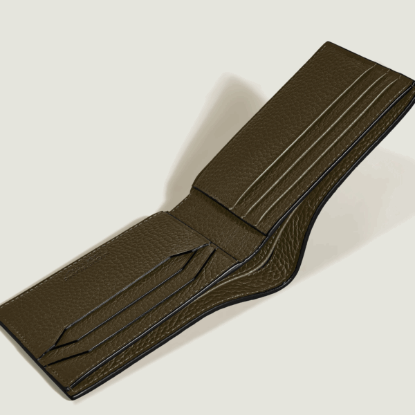 Portafoglio Montblanc aperto in pelle marrone con 6 slot per carte e tasca interna