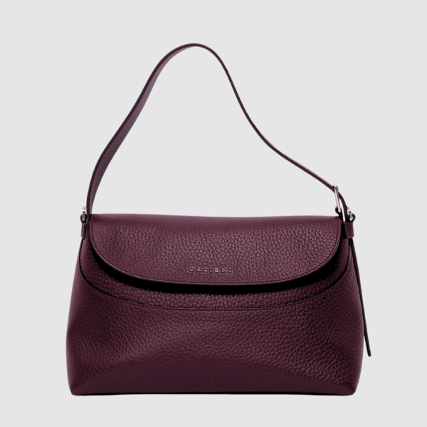 Borsa Orciani Nana Soft in pelle martellata Chianti con tracolla