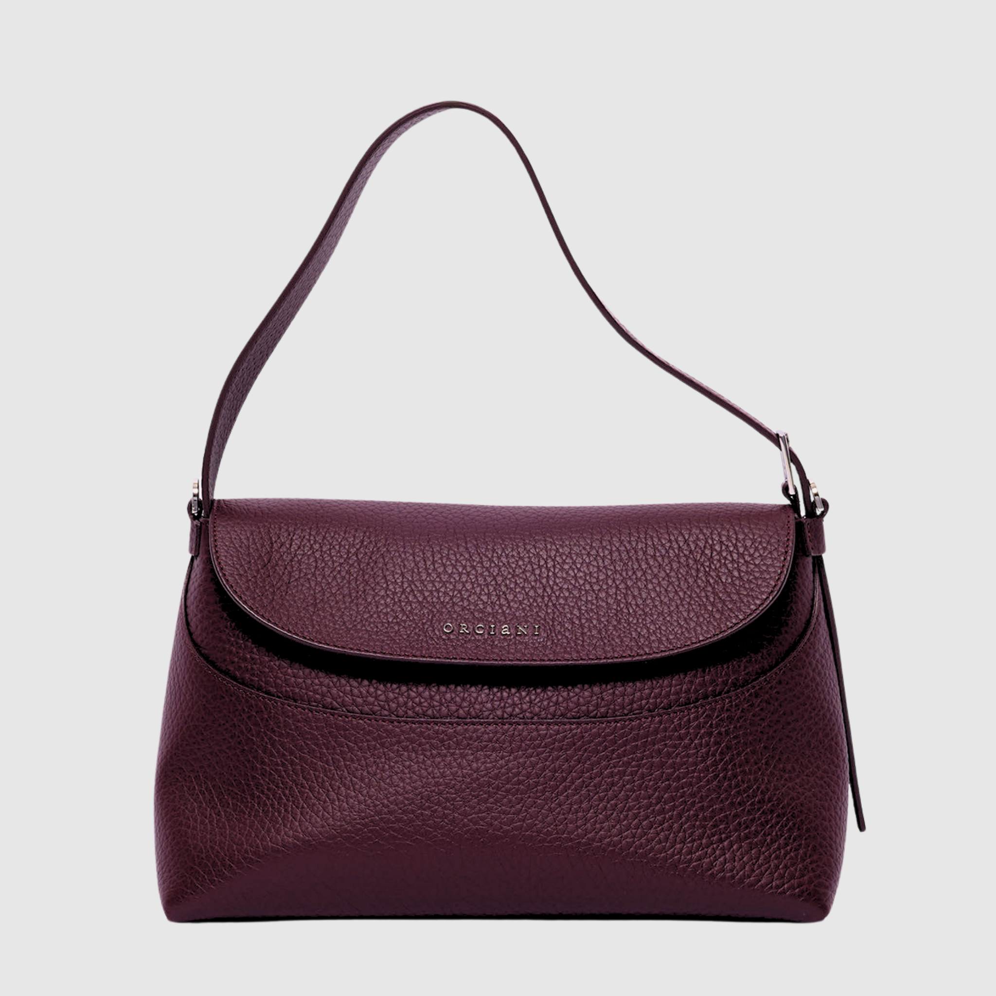 Borsa Orciani Nana Soft in pelle martellata Chianti con tracolla