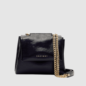 Borsa Sveva XS con Catena Orciani in pelle nera con catena oro