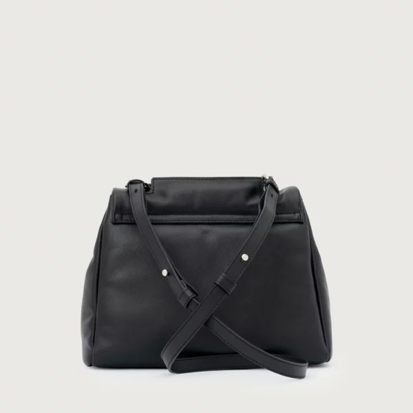Retro borsa Orciani Sveva Nappa Bold S in nappa nera con tracolla regolabile