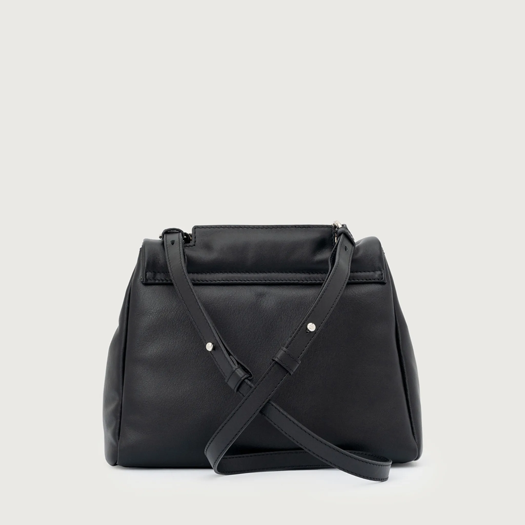 Retro borsa Orciani Sveva Nappa Bold S in nappa nera con tracolla regolabile