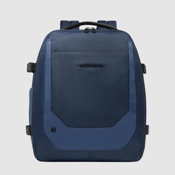 Piquadro zaino porta pc 15,6 da viaggio in tessuto riciclato blu