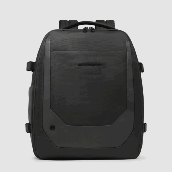 Piquadro zaino porta pc 15,6 da viaggio in tessuto riciclato nero