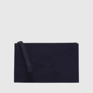 Orciani – Pochette Grande Nabucco in pelle nabuck con polsiera
