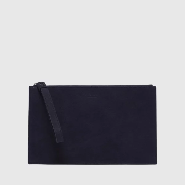 Orciani – Pochette Grande Nabucco in pelle nabuck con polsiera